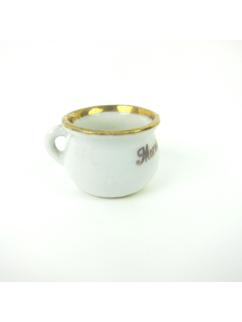 Antique Miniature Porcelain Chamber Pot MORNING EXERCISE Germany Eye Doll House